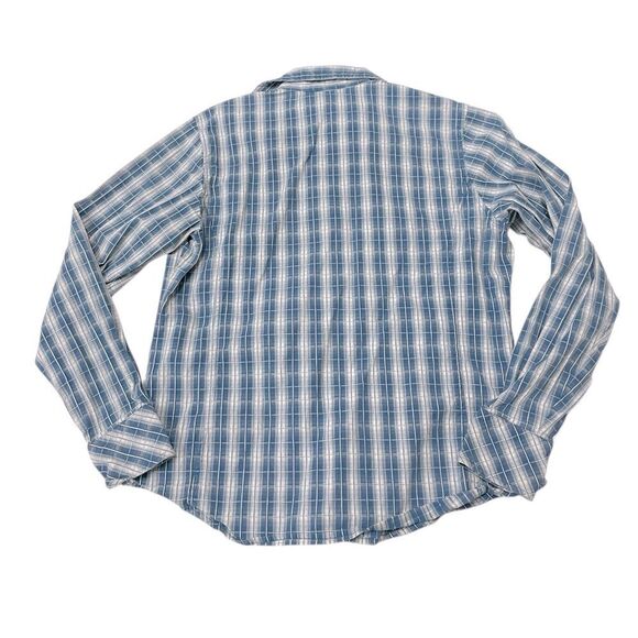 Ariat Blue Plaid Casual Button Down Shirt Size Large - Picture 2 of 5